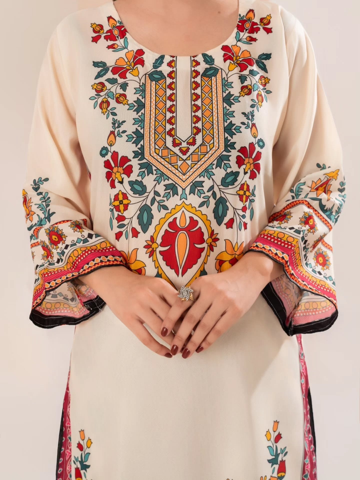 Women’s Ethnic Digital Printed Swiss Lawn Co-ord Set – Summer Casual Wear