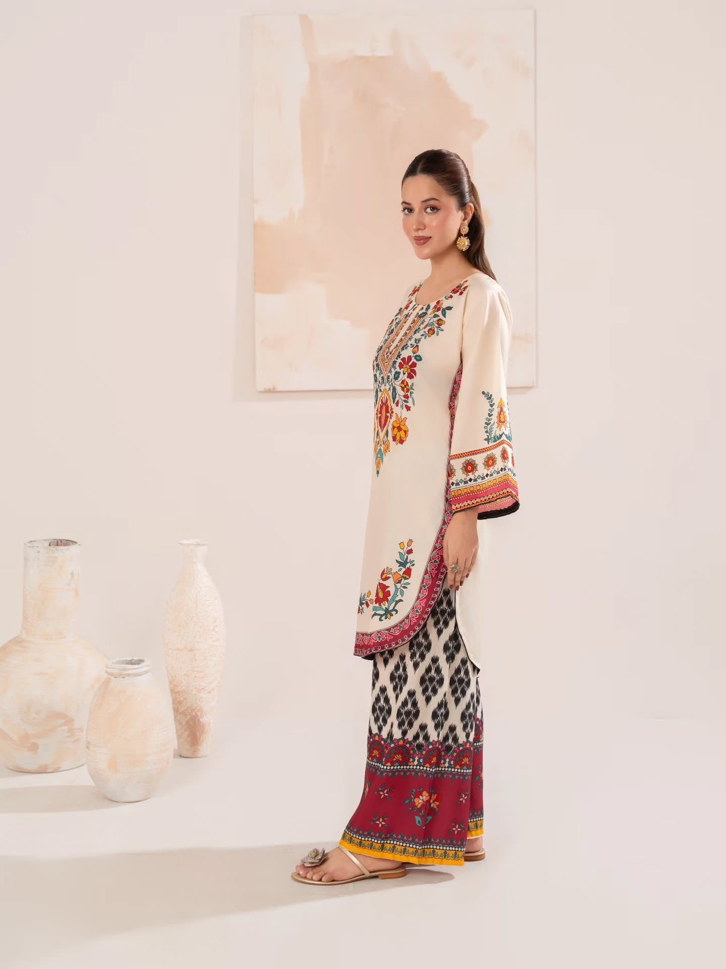 Women’s Ethnic Digital Printed Swiss Lawn Co-ord Set – Summer Casual Wear