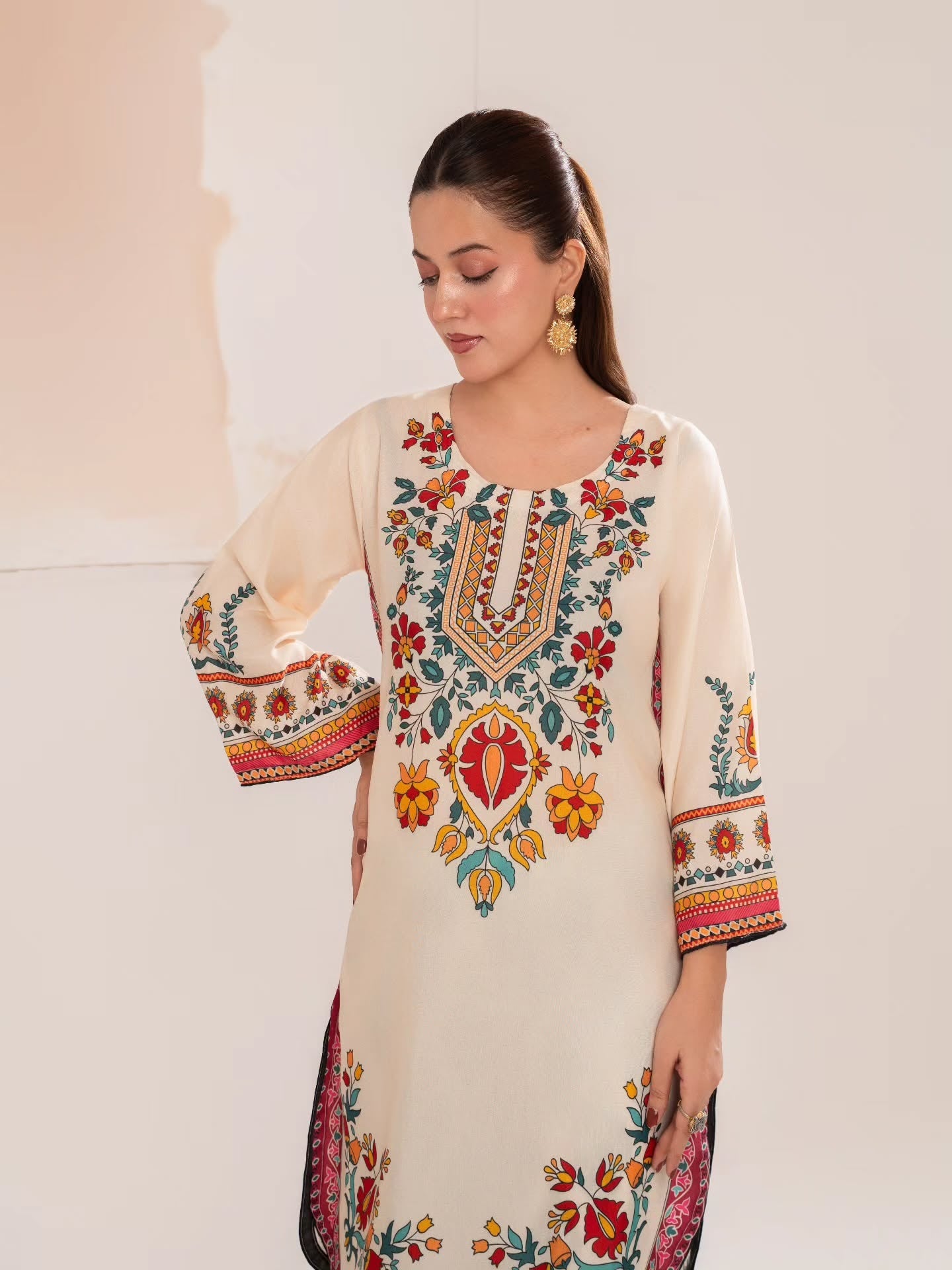 Women’s Ethnic Digital Printed Swiss Lawn Co-ord Set – Summer Casual Wear