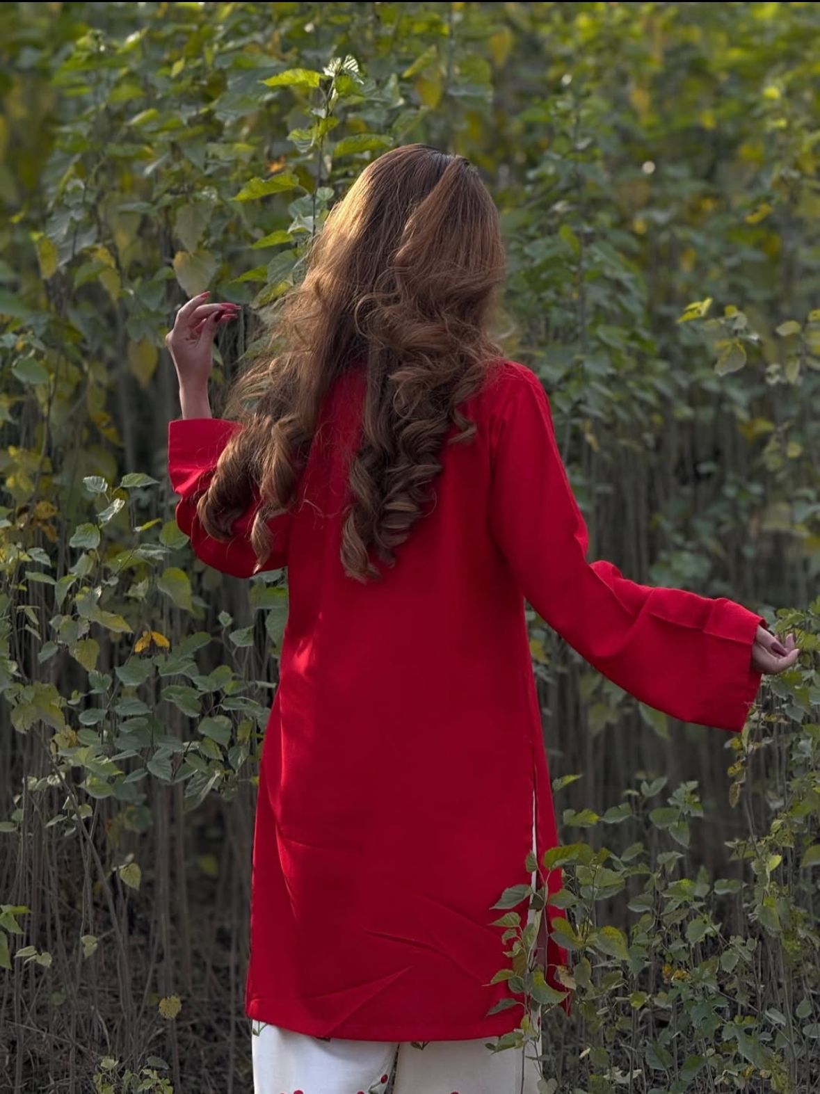 Cherry Printed Farshi Suit with V - Neck Shirt for Women -  shop_nameHashaya