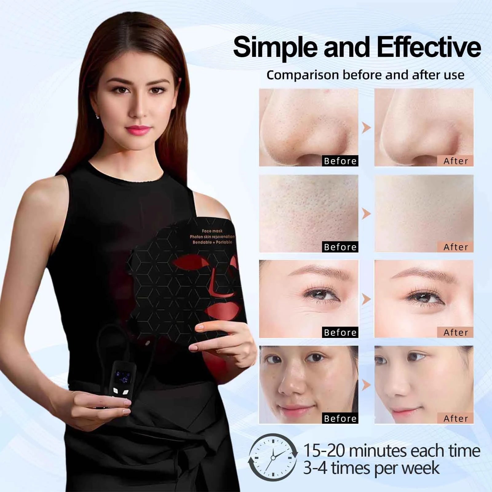 Facial Red Light Therapy Mask | LED Skin Rejuvenation Mask -  shop_nameHashaya