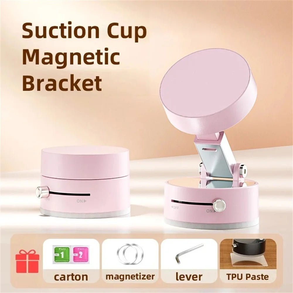 Foldable Phone Suction Holder | 360° Magnetic Vacuum Phone Mount -  shop_nameHashaya