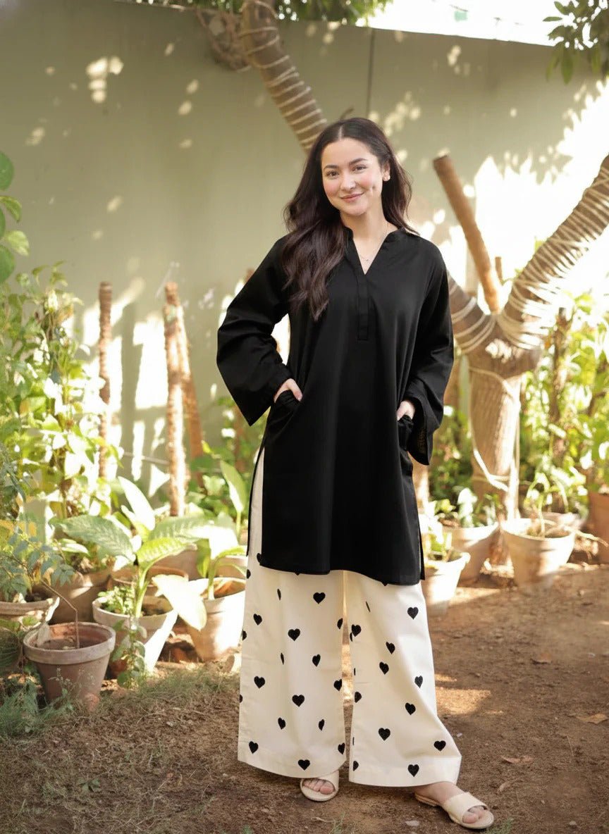 Heart Flapper Cotton 2Pc Dress -  shop_nameHashaya