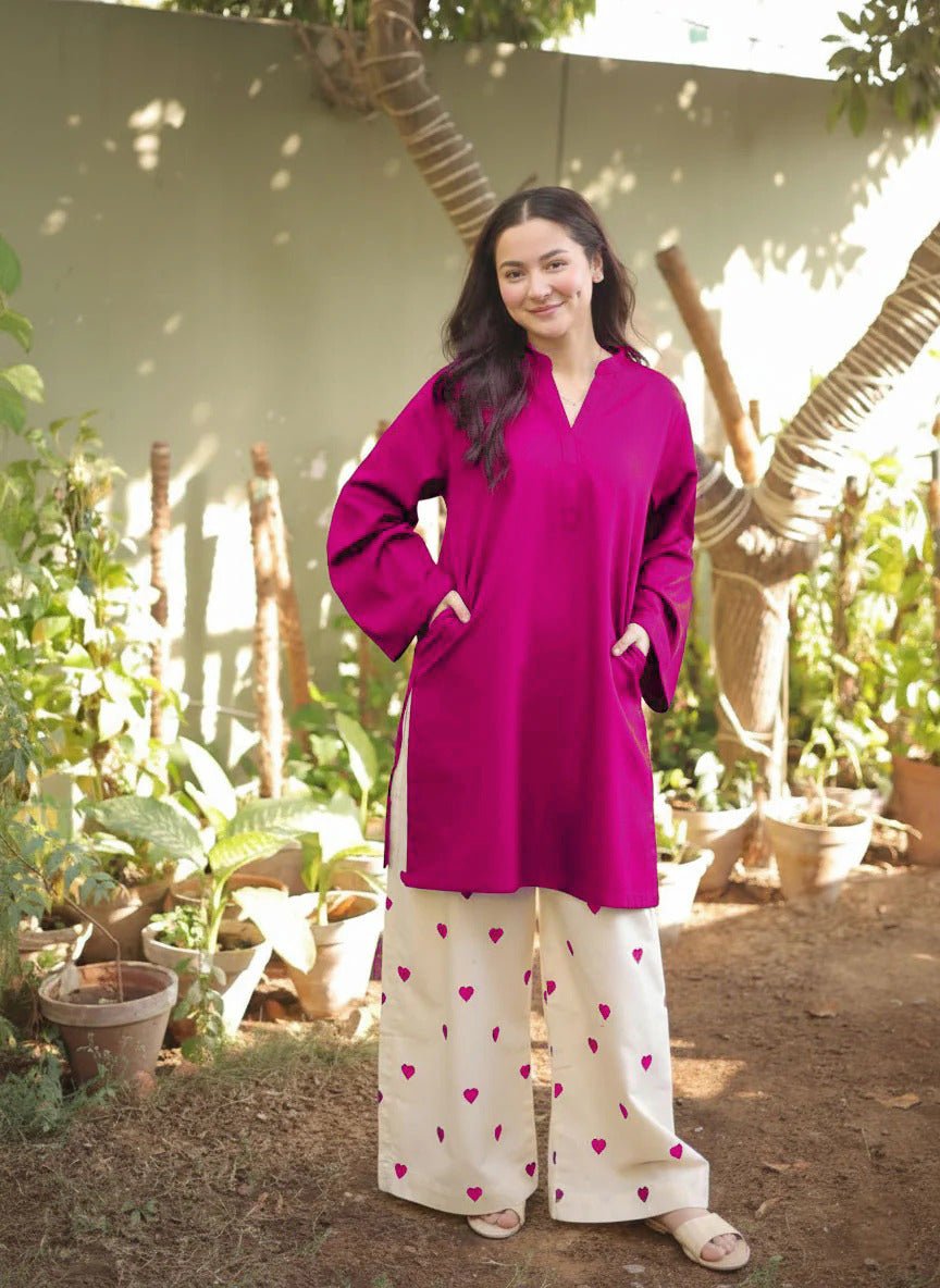 Heart Flapper Cotton 2Pc Dress -  shop_nameHashaya