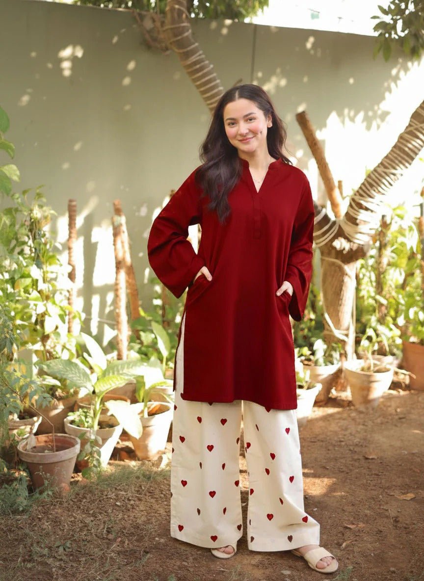 Heart Flapper Cotton 2Pc Dress -  shop_nameHashaya
