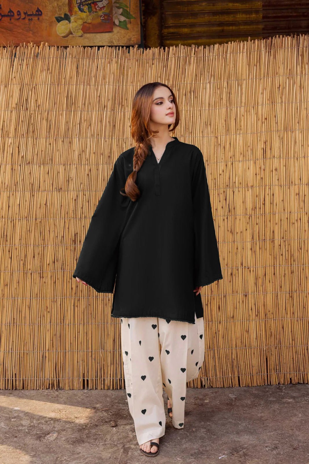 Heart Flapper Cotton 2Pc Dress -  shop_nameHashaya