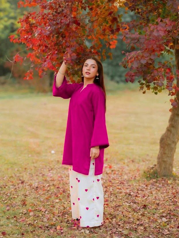 Heart Flapper Cotton 2Pc Dress -  shop_nameHashaya