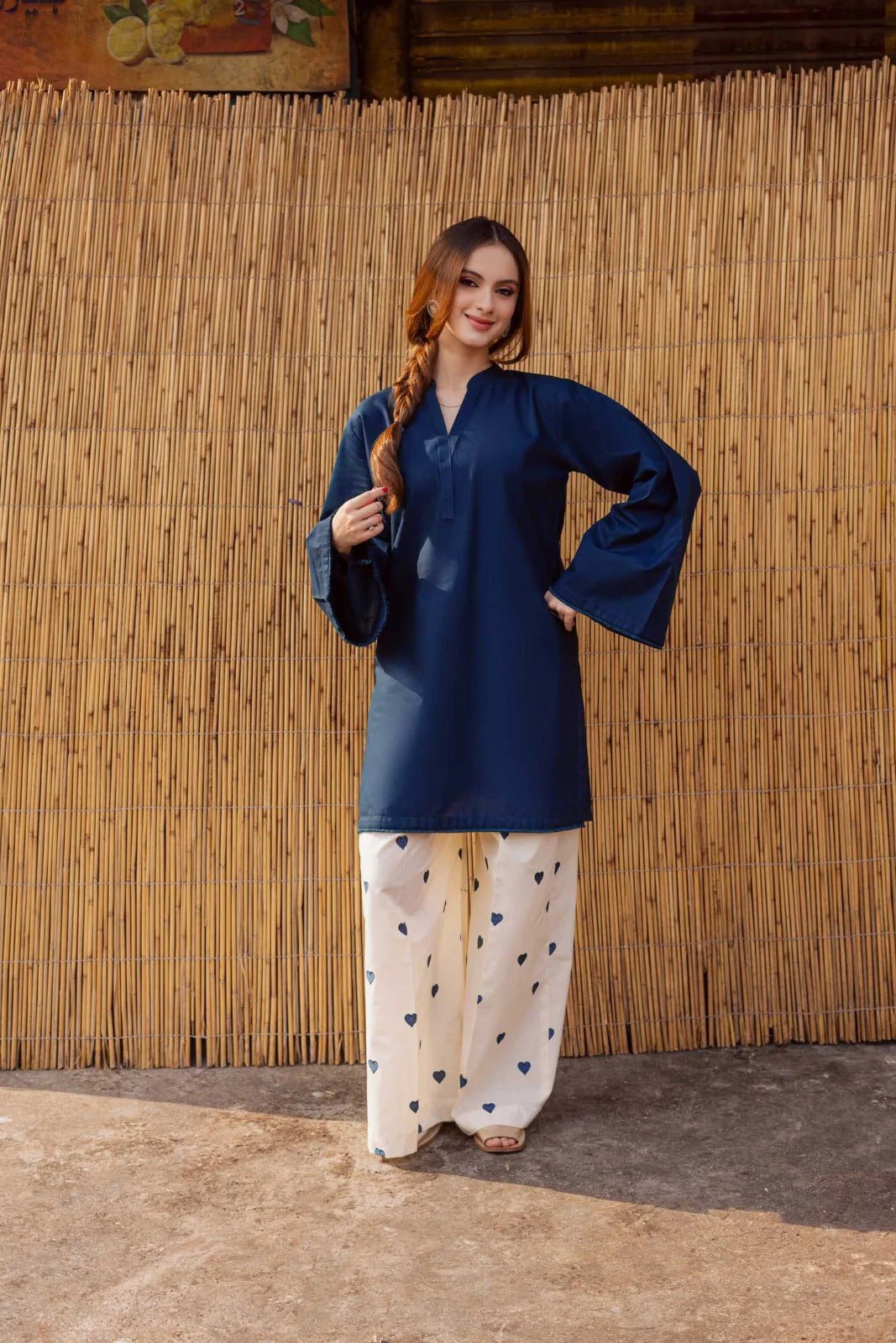 Heart Flapper Cotton 2Pc Dress -  shop_nameHashaya