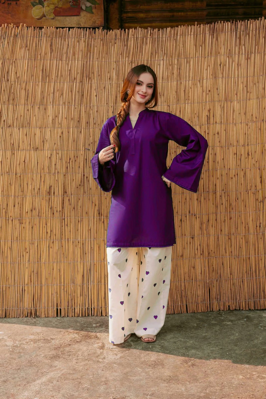Heart Flapper Cotton 2Pc Dress -  shop_nameHashaya
