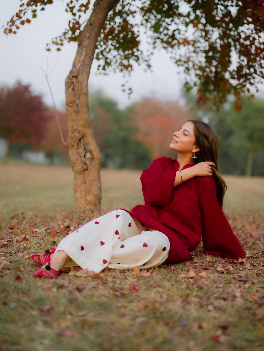 Heart Flapper Cotton 2Pc Dress -  shop_nameHashaya