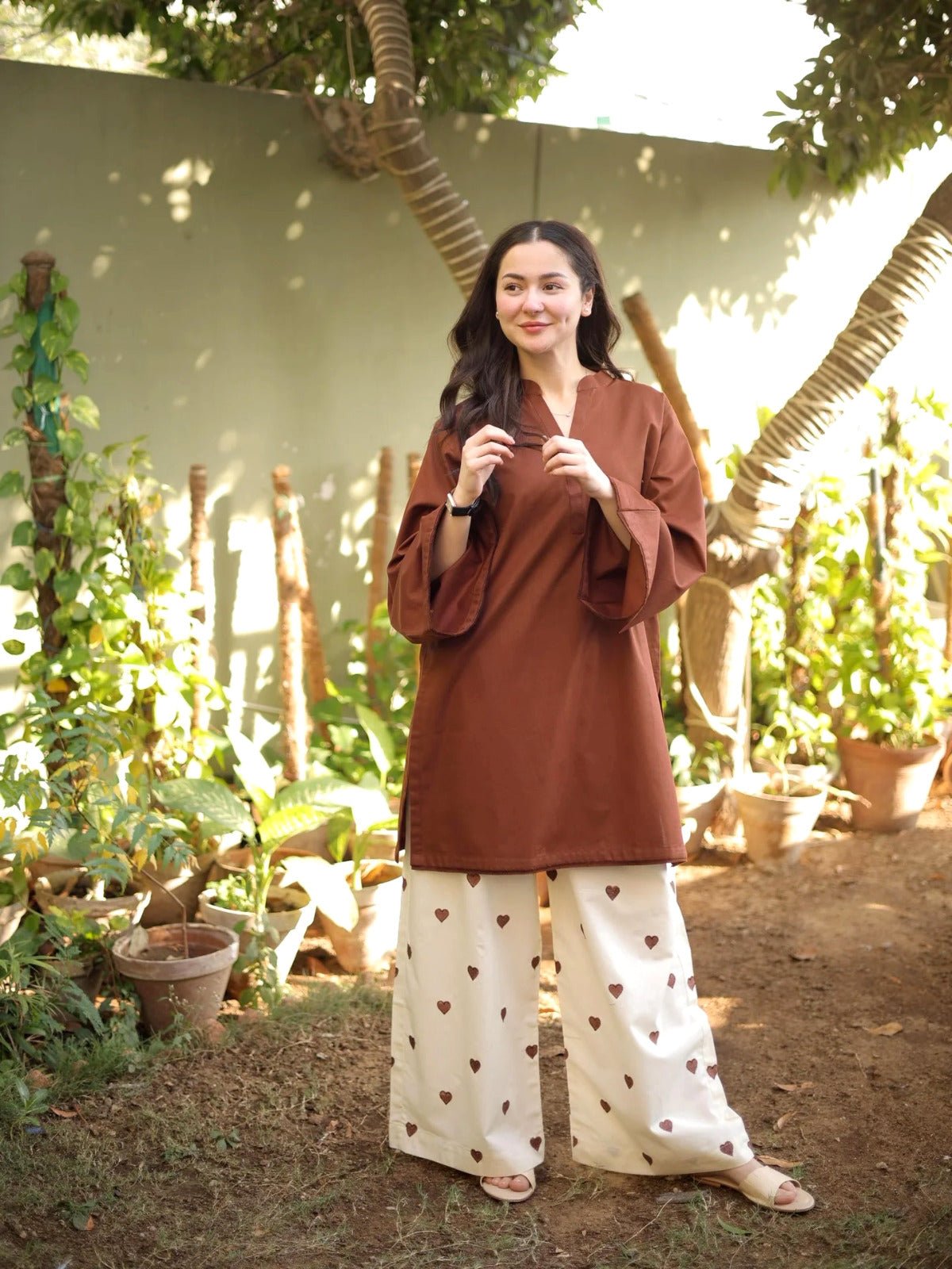 Heart Flapper Cotton 2Pc Dress -  shop_nameHashaya