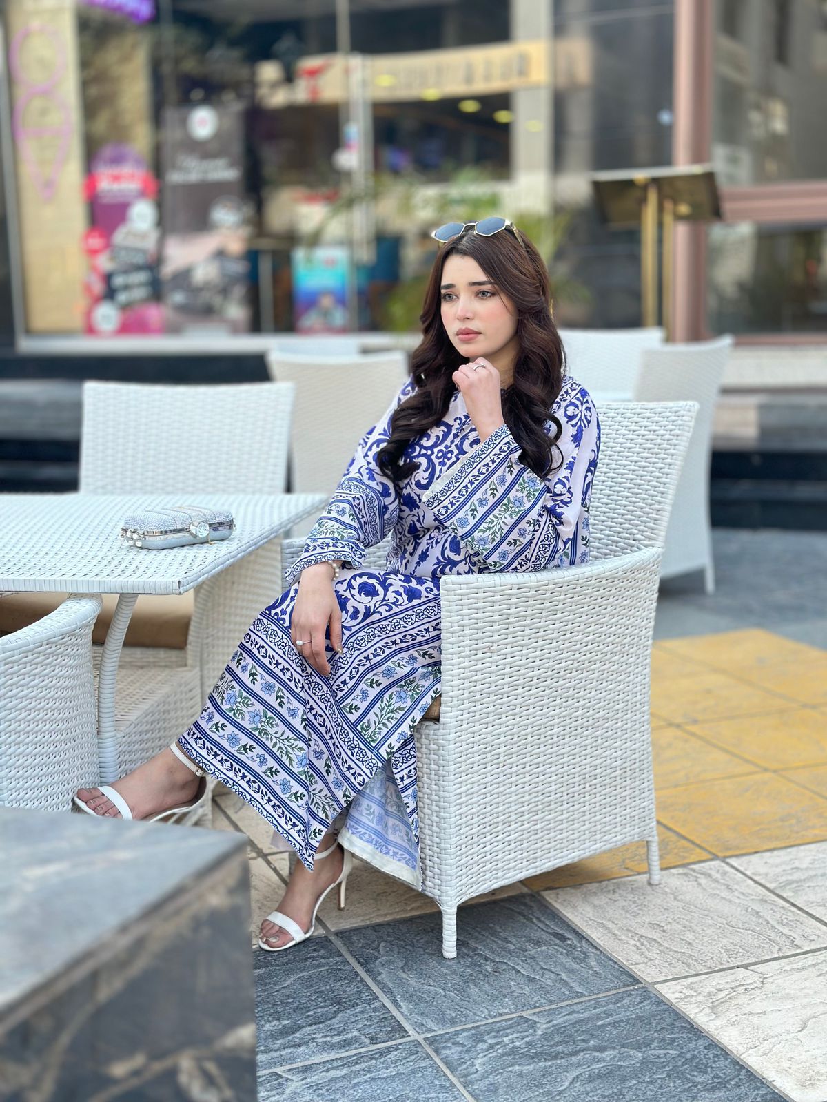 Long Printed Swiss Lawn 2 Piece Dress for Women -  shop_nameHashaya
