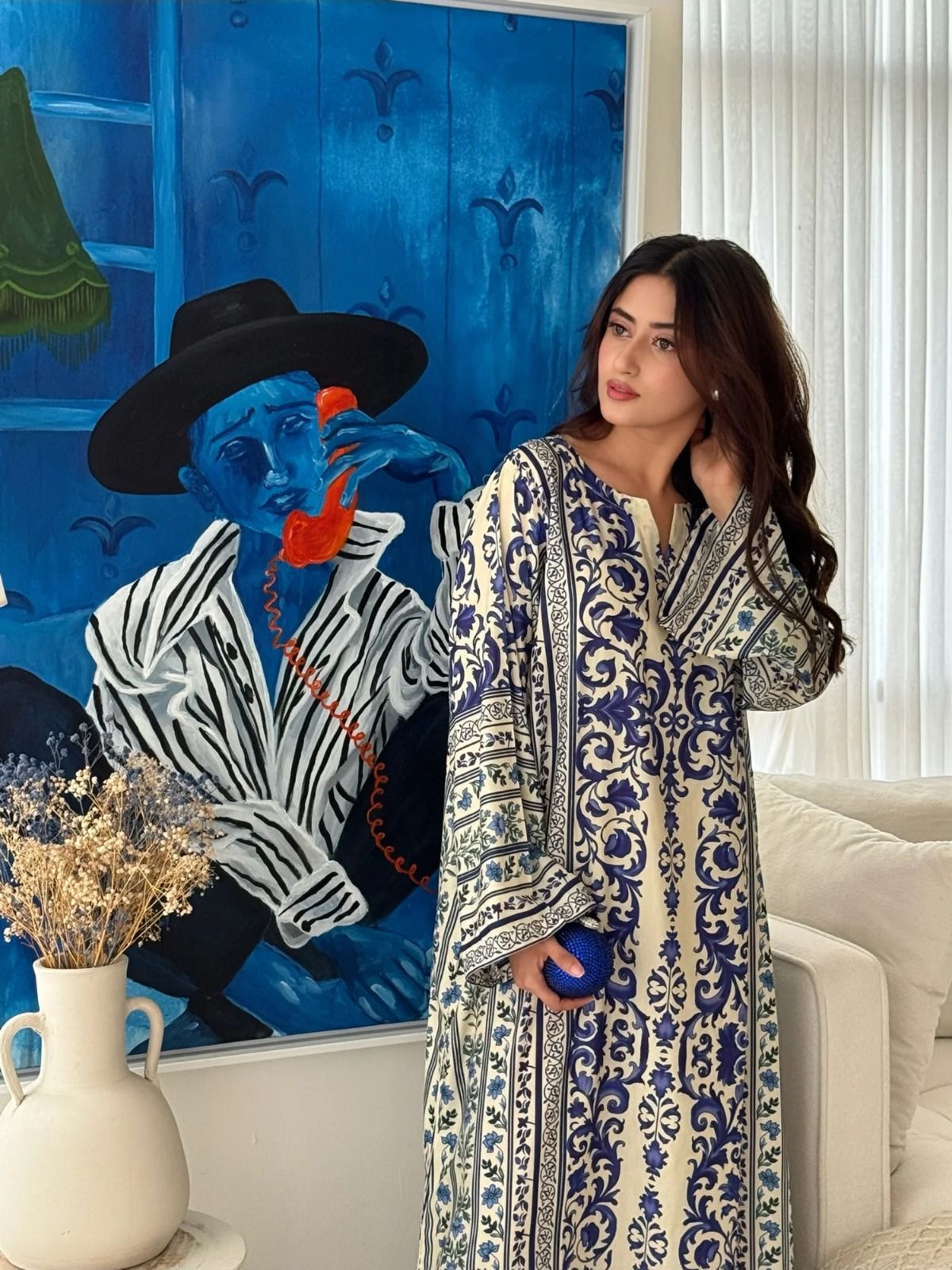 Long Printed Swiss Lawn 2 Piece Dress for Women -  shop_nameHashaya