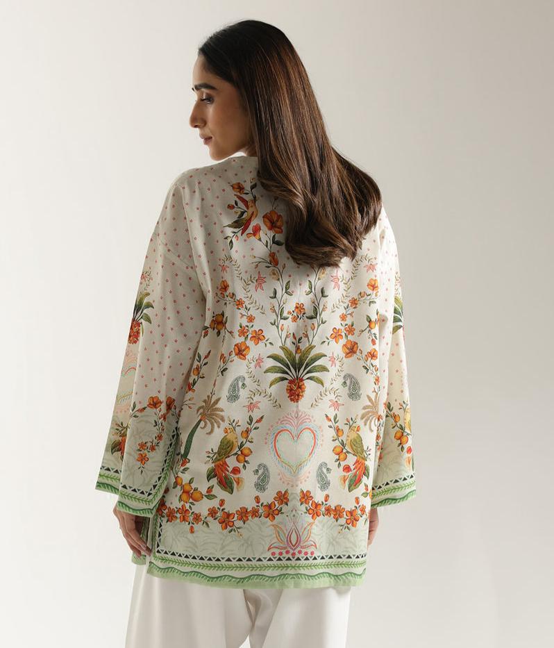 Noir Ethnic Printed Lawn Top for Women -  shop_nameHashaya