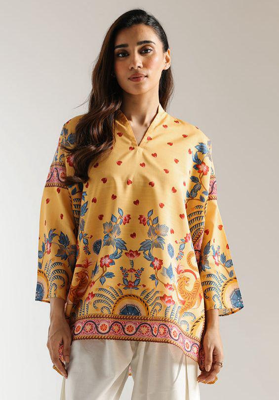 Noor Heart Bloom Digital Printed Lawn Top for Women -  shop_nameHashaya