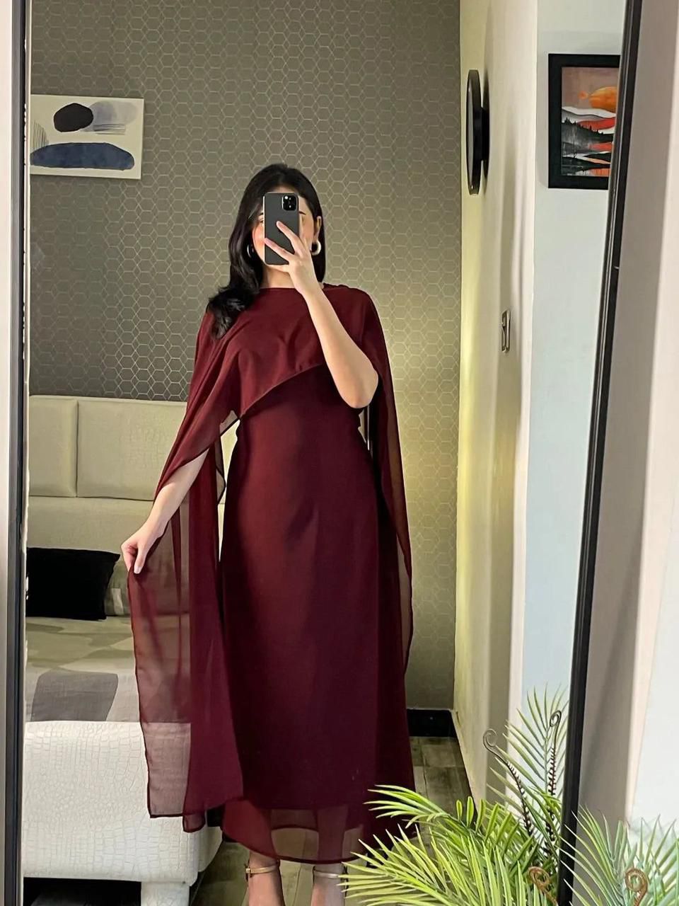 Premium Korean Chiffon Cape Maxi for Women -  shop_nameHashaya