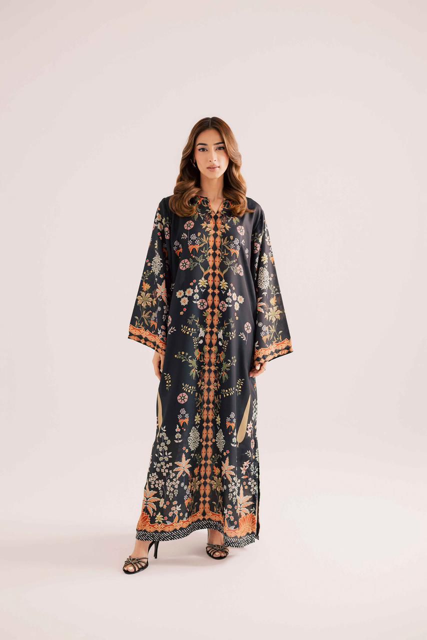 Royal Black Floral Lounge Wear 2PC -  shop_nameHashaya